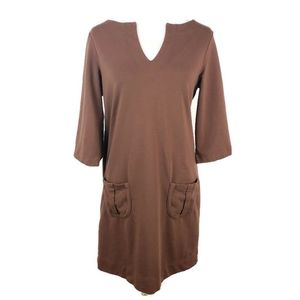 Tommy Bahama Brown Pima Cotton 3/4 Sleeve Dress sz S